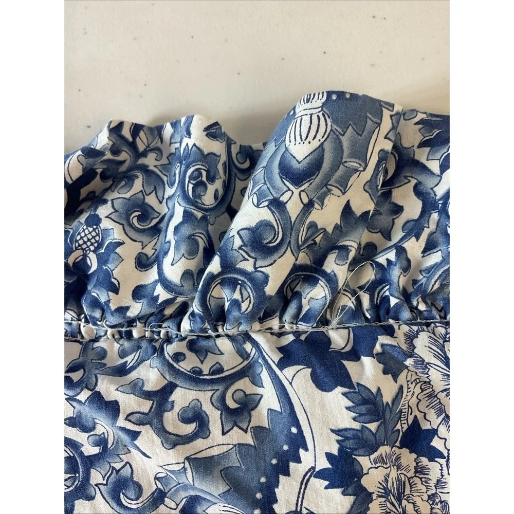 Set of 2 Ralph Lauren King Pillow Sham Tamarind Porcelain Blue Custom Ruffle